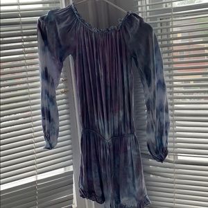 Tie dye off the shoulder romper